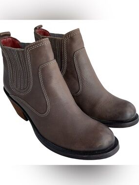 Luxury Rebel Brandon Gray Leather Ankle Boots Women’s Size 6 (36)